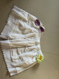 Boho White Lace Trim Shorts