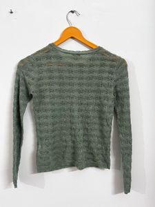 Chic Green Crochet Knit top