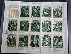 1960-70s Souvenir sheet of postage stamps