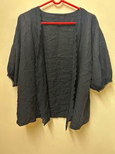 Navy Blue Open Cardigan