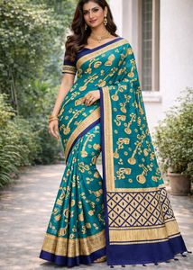 New cotton blend sarees stock clearance