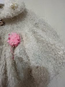 Imported Girls White Stylish Sherpa Jacket 18-24 M