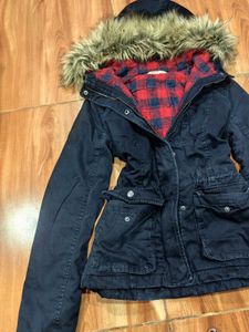 Hollister rare fur hooded jacket