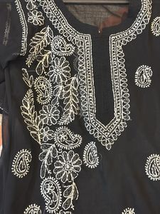Elegant Black Chikankari Kurta