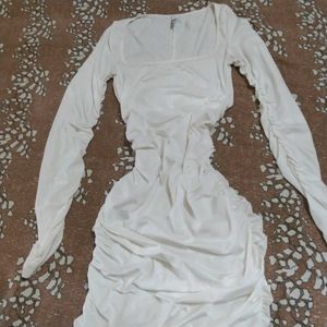Square Neck Ruched Dress