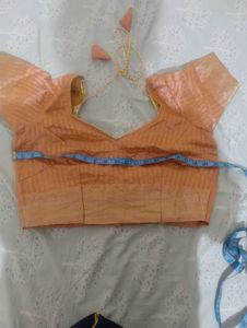 Elegant Peach Saree combo with jumpsuit
