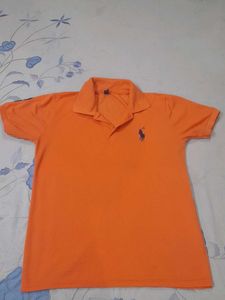 Orange Polo T-Shirt with Logo