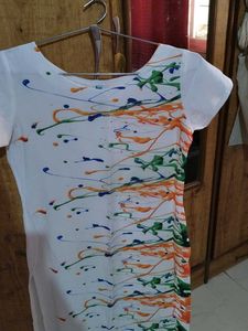 Unique Patterned White Kurti