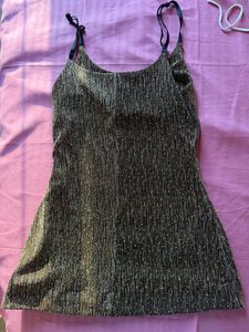 Sparkly Black & Gold Mini Dress
