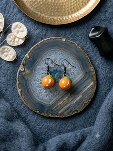 Cute Orange Fruit Dangle Earrings