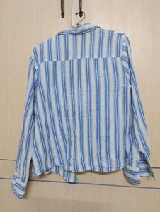H&amp;M blue and white striped shirt