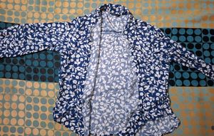 Blue Floral Print Button-Up Shirt