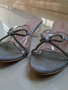 Sparkling Bow Heeled Sandals