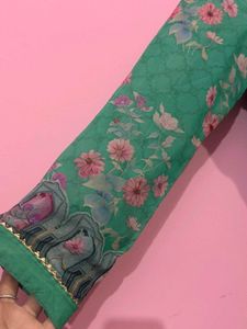 Green Floral Print Kurta