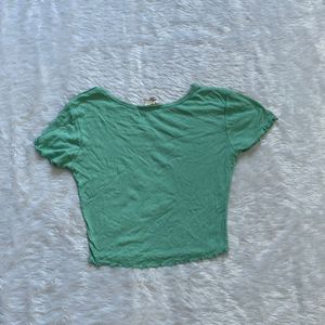 Mint Ribbed Knit Top