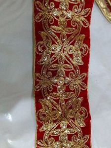 Red & Gold Embroidered Trim