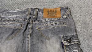 Grey Denim Cargo Mini Skirt