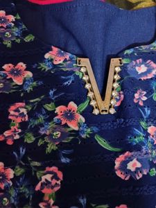 Navy Blue Sleeve Less Dress
