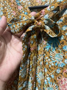 Korean Floral Print Tiered Dress