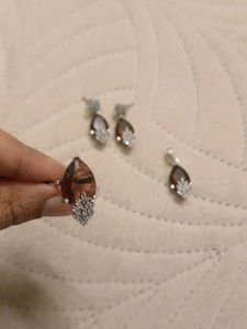 brown Gemstone Jewellery Set