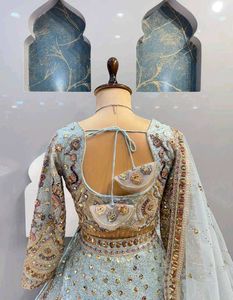 Stunning Blue Embellished Lehenga Choli