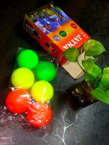Jayna Colourfull Hard Plastic Balls (Pack Of 6)