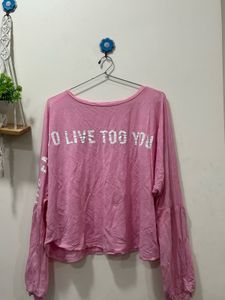 Pink Graphic Long Sleeve Tee