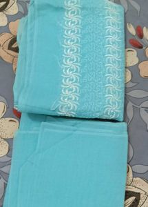 Beautiful Teal Embroidered Dress Material