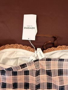 Cute Plaid Strapless Top