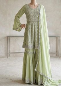 Elegant Embellished Kurta Set with Sharara