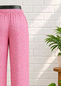 Pink Chevron Print Palazzo Pants