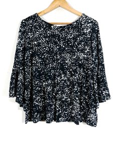 Lily Morgan  Black Printed Top (Women's)