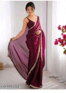 Elegant Maroon Saree with Gold Border