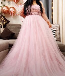 beautiful 😍 pink birthday Sequined Gown