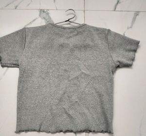 A Gray Crop Top