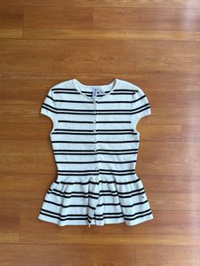 Striped Button-Up Peplum Top