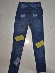 Hand-Painted Patch Jeggings.