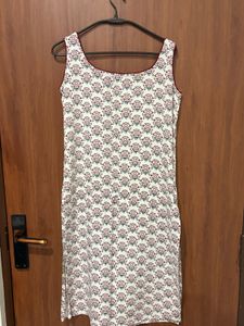 White Kurta with Floral Print
