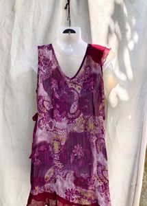 Boho Paisley Print Ruffled Tunic Top