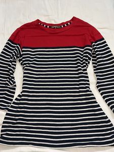 striped 3/4 sleeves tshirt