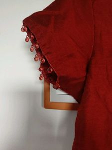 mahroon silk blouse