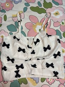 Cute Bow Print Cami Top