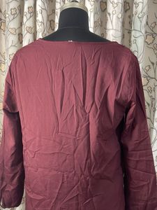 Maroon Embroidered Kurti