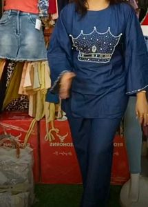 Stylish Denim Blue Co-ord Set