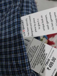 Pure Cotton Blue Checkered Shorts brand new