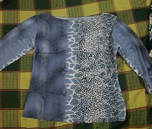 Y2K Vintage Blue Animal Print Top