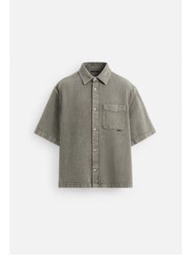 WASHED TEXTURED SHIRTBROWN / TAUPE - REF