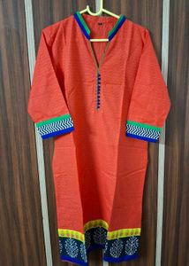 Redish orange Cotton Kurta