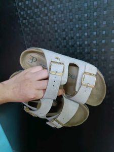 Grey Two-Strap Comfort Sandals - UK 39/2