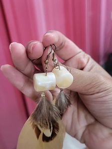 Boho Feather Drop Earrings